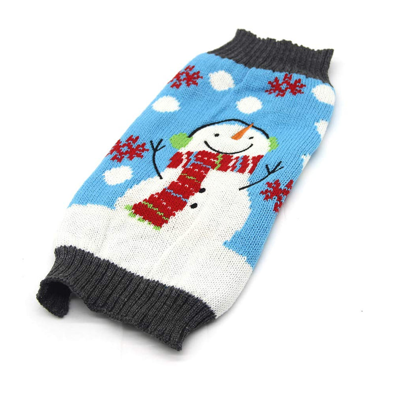 Delifur Dog Snowman Sweaters Xmas Dog Christmas Sweaters Pet Winter Warm Coat Holiday New Year Blue Clothes for Small Medium Cats Dogs XS - PawsPlanet Australia