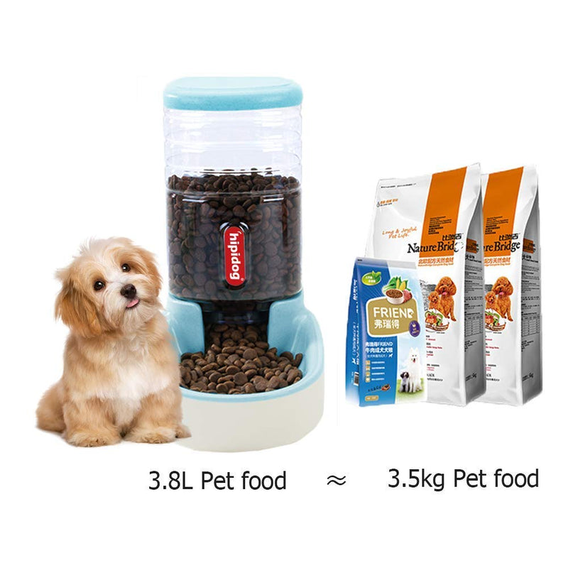 Automatic Cat Feeder Gravity Pet Feeder Dog and Cat Feeder 1 Gallon Pet Feeder Dispenser Blue Feeder - PawsPlanet Australia