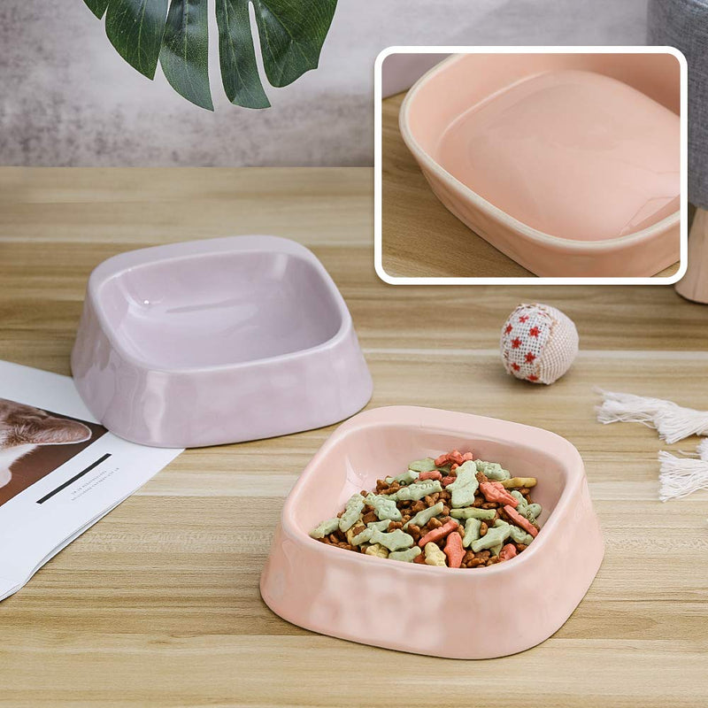 Pink Whisker Stress Free Cat Food Bowl Dog Bowl , Reliefs Whisker Fatigue, Wide dog Cat Dish, Non Slip Dog Cat Feeding Bowls, Shallow Cat Food Bowls, Non Skid Pet Bowls for Cats/rabbit/small dog Pink - PawsPlanet Australia