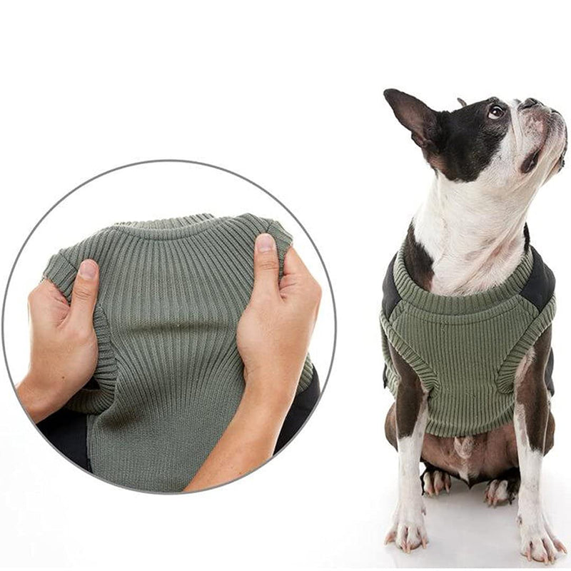 Gooby Military Vest Dog Jacket - Black, Large - Warm Zip Up Coat with Lift Handle and Dual D Ring Leash - Winter Stretch Chest Small Dog Sweater - Dog Clothes for Small Dogs Boy and Medium Dogs Large chest (17.25") - PawsPlanet Australia