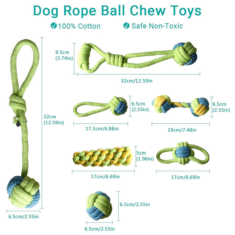 Dog Chew Toy Set, Durable Dog Pet Rope Toys, Puppy Toys Teething Set Cotton Dog Chew Toys for Puppies Small Medium Dogs 8 Pack - PawsPlanet Australia