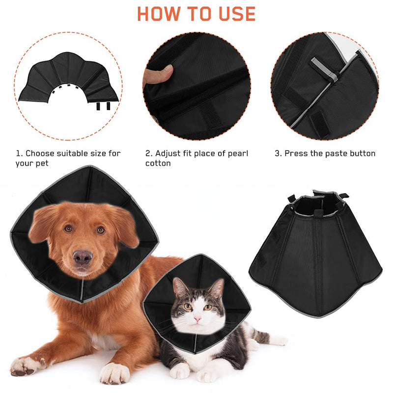 Yideng Dog Cone Collar for Surgery, Soft Elizabethan Collar with Adjustable Buckle Pet Recovery Collar with Reflective Design Pet Protective Collar E-Collar for Dog Cat Recovery from Surgery (M) M - PawsPlanet Australia