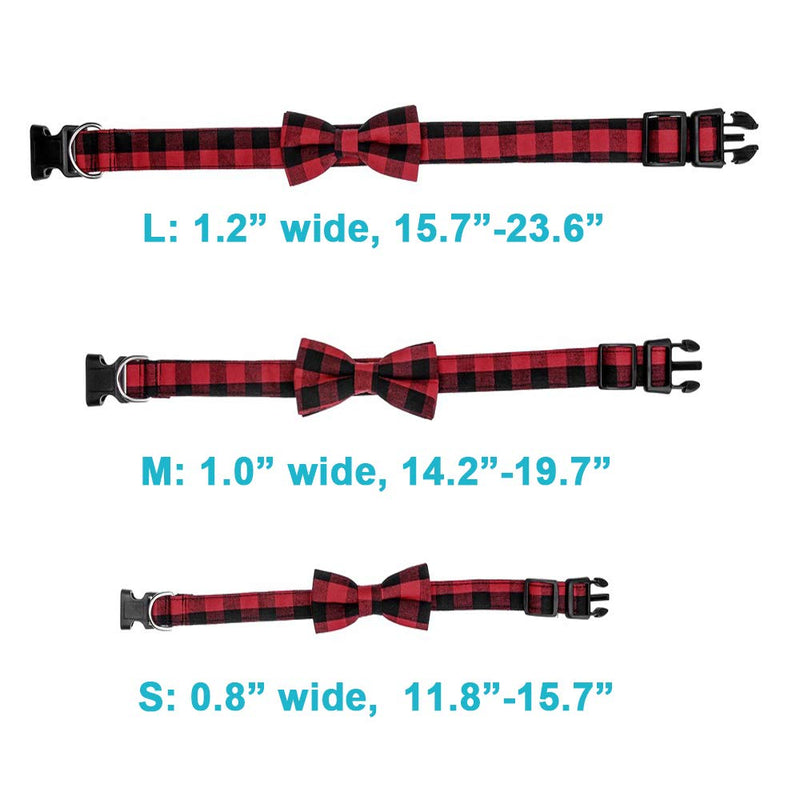 [Australia] - Love Dream Dog Collar with Bowtie, Soft and Comfortable Breakaway Plaid Dog Collar with Cute Bow Tie for Small Medium Large Dogs 