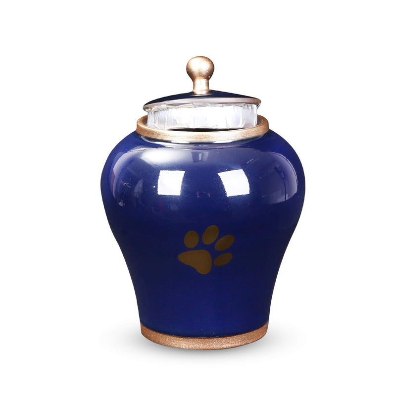 Youdear Memorials 6'' Handicrafts Pet Urns,Premium Urns for Dog and Cat Ashes,Suitable Size Keepsake Urns for Ashes Up to 55 Cubic inches Blue - PawsPlanet Australia