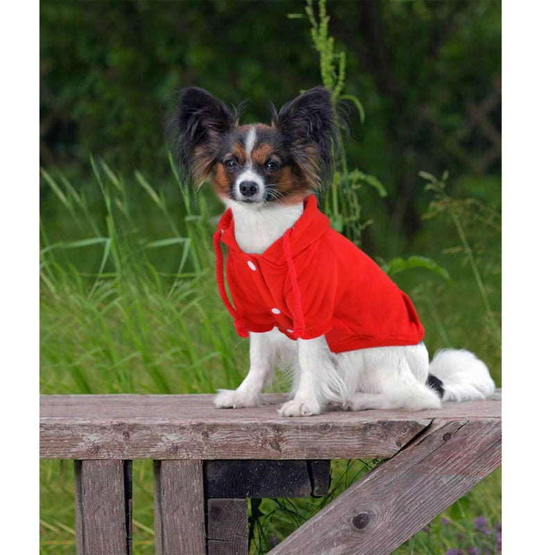 EASTLION Dog Cat Hoodie Warm Sweater Cotton Pullover Pet Clothes Apparel for Puppy Small Dogs Cats,Red XL Red - PawsPlanet Australia