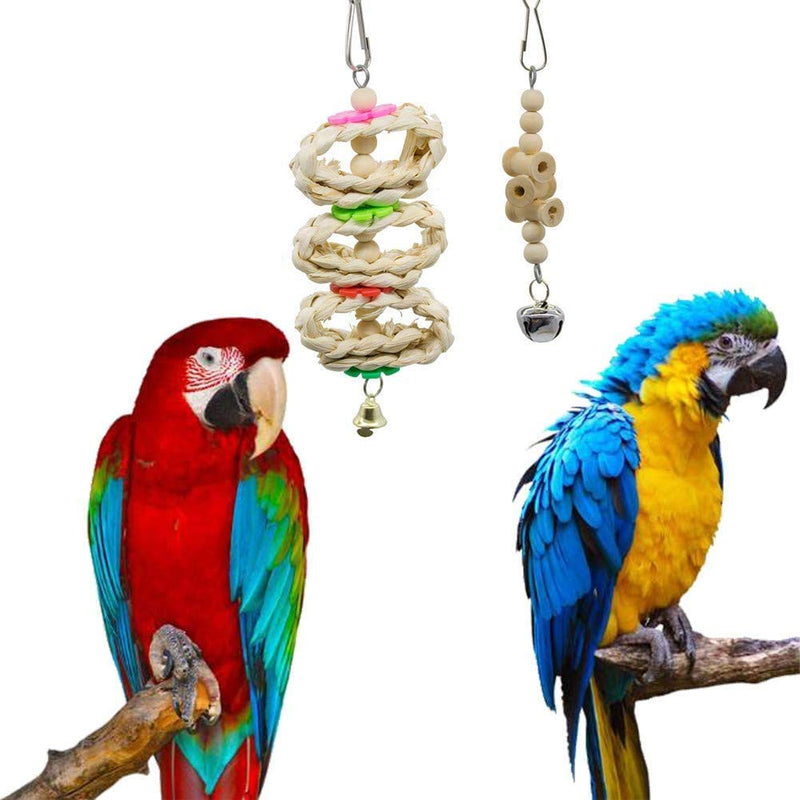 Scoolr Bird Chewing Toys, 7Pieces Parrot Swing Toys Bird Cage Toys for Small Parakeets Cockatiels Conures Finches Budgie Macaws Parrots Love Birds - PawsPlanet Australia
