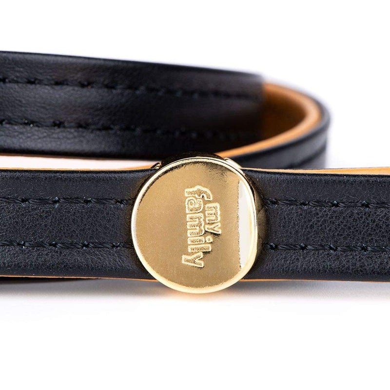 My Family Leather leashes Made in Italy Hermitage Collection 2,2/110 cm Black - PawsPlanet Australia