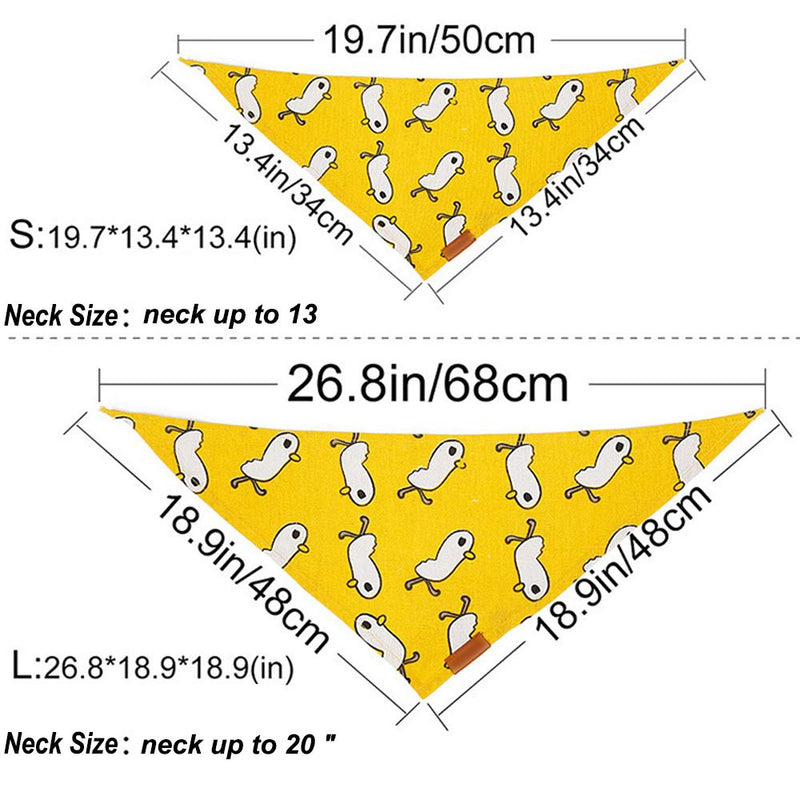 [Australia] - Mycicy Dog Bandana Christmas Classic Plaid Cute Printing Bibs Adjustable Triangle Scarf Kerchief Accessories Puppy for Small to Medium Large Dogs Pet Bandanas Large (neck up to 20 ") Yellow 