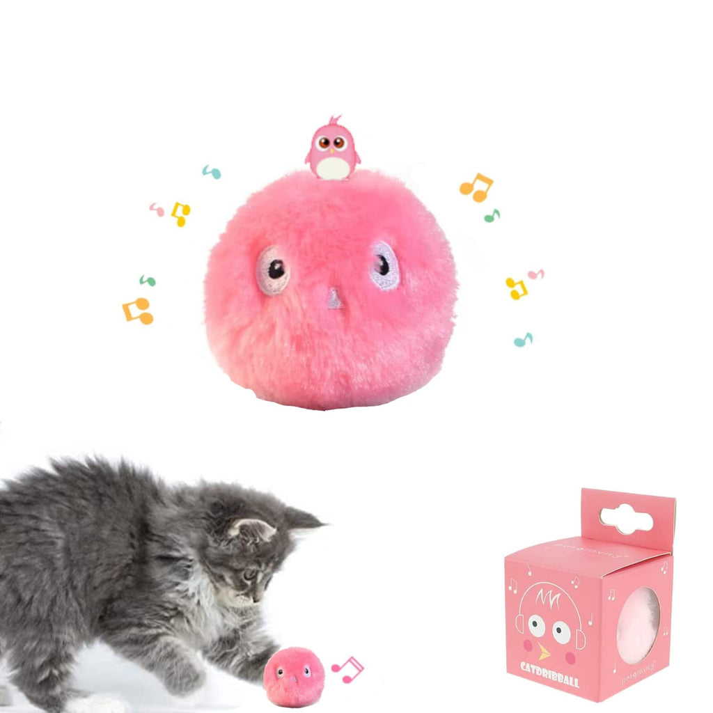 PUPPBUDD Cat Toy with Catnip, Interactive Electric Cat Ball with Noise, for Cats to Play Pink - PawsPlanet Australia