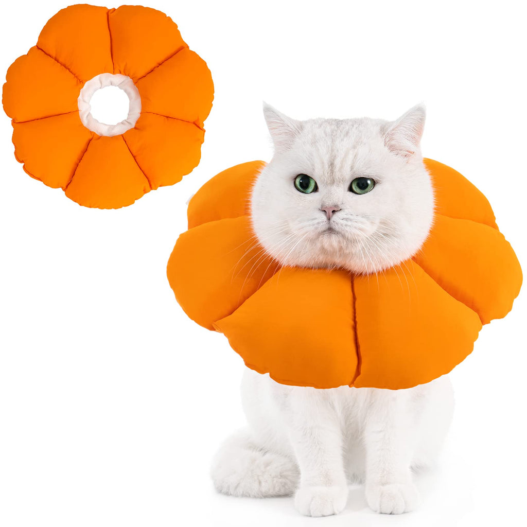 Avont Neck Collar Cat, Adjustable Collar Soft Neck Collar Cat Leak Protection Collar for Small Dogs After Surgery Protective Collar -M|Orange Orange Medium - PawsPlanet Australia