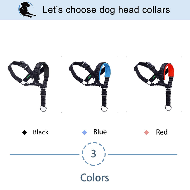 Dog Halter with Seat Belt Head Harness for Dogs to Stop Pulling, Adjustable and Easy to Control (L, Blue) L - PawsPlanet Australia
