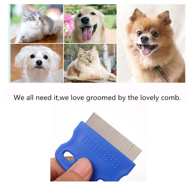 [Australia] - HAMIYA 2 Pcs Cat Combs Dogs Grooming Combs Tear Stain Remover, Effectively Removes Crust, Mucus, Eye Stain on Pet(Random Color) 