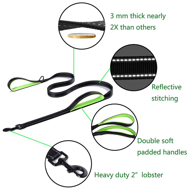 [Australia] - Padded Handle Dog leashes 6ft Long - Traffic Padded 2 Handle - Double Handles Lead for Training Control Leashes - for Large Dogs or Medium Dogs 