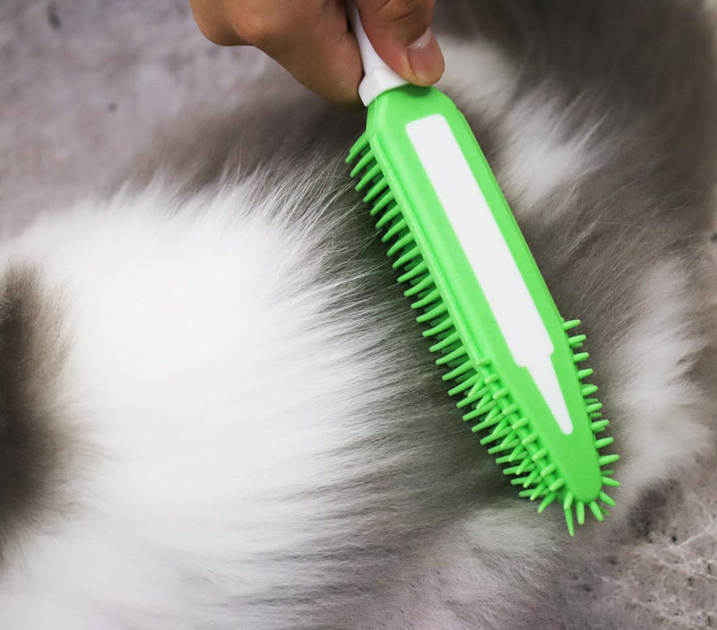 [Australia] - WeTest Multi-Purpose Rubber Pet Hair Remover - Dog & Cat Hair Remover Brush for Furniture, Car Interior and Carpet Green 