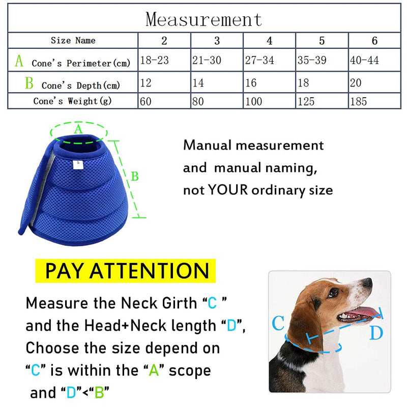 Vetoo Recovery Collar Soft E-collor For Pet Dogs Cats Rabbits, Breathable Mesh Cone Protective Quicker Healing Anti-Bite Anti-Lick Easy Eat and Drink 0-Blue-3 - PawsPlanet Australia