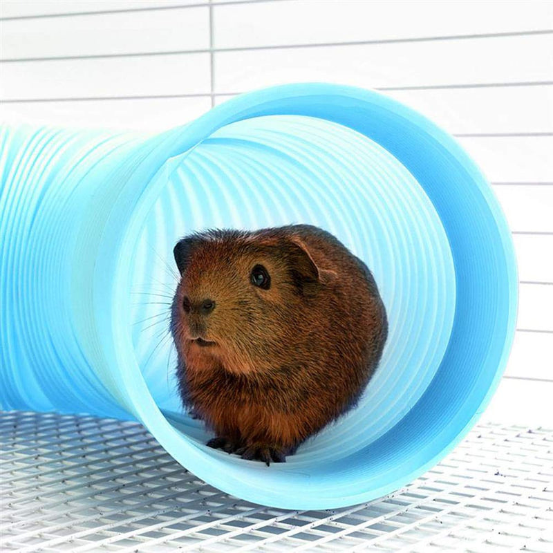 kathson Hamster Tunnels Pet Plastic Tube Tunnel Fun Toys for Puzzle Exercising Hiding Training or Gerbils, Guinea Pigs, Mice, Small Animals(Blue 2 PCS) - PawsPlanet Australia