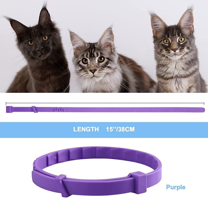 Pets4Luv Calming Collar for Cats - Pheromone Calm Collars, Anxiety Relief Fits Small Medium and Large Cat - New Version - Adjustable and Waterproof with 100% Natural 2 Pack - PawsPlanet Australia