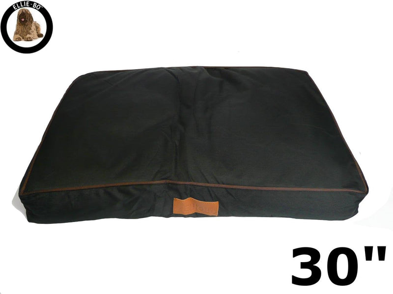 Ellie-Bo 71 x 48 x 10 cms Medium Replacement Waterproof Dog Bed Cover in Black with Brown Piping - PawsPlanet Australia