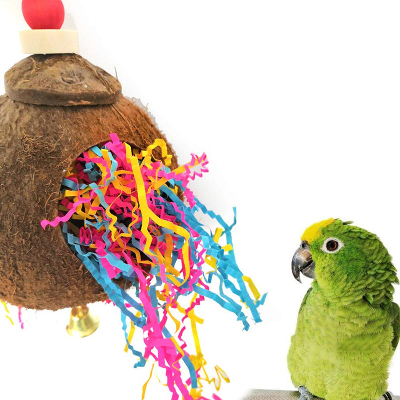 Balacoo Parrot Chew Toys Coconut Shell Swing Toy Hanging Bird Cage Treat Ball for Small Birds - PawsPlanet Australia