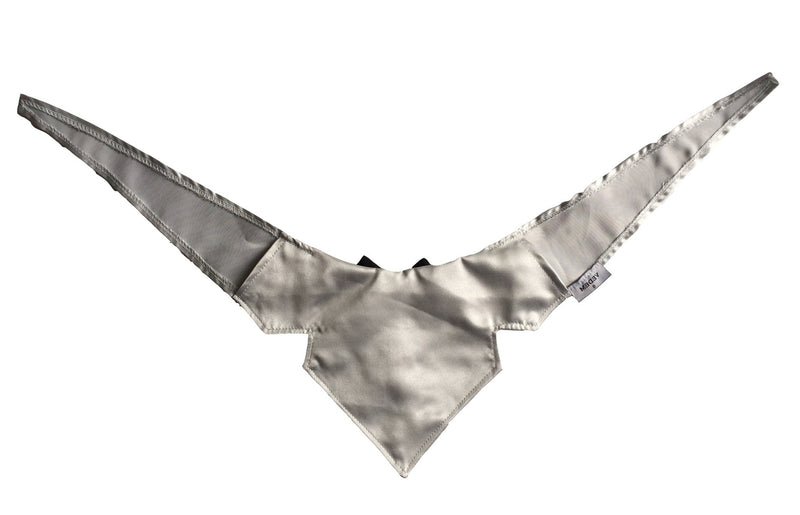 Vedem Formal Dog Tuxedo Bandana Collar with Bowtie, Adjustable Pet Satin Triangle Bibs Scarf for Wedding, Party and Birthday Grey - PawsPlanet Australia