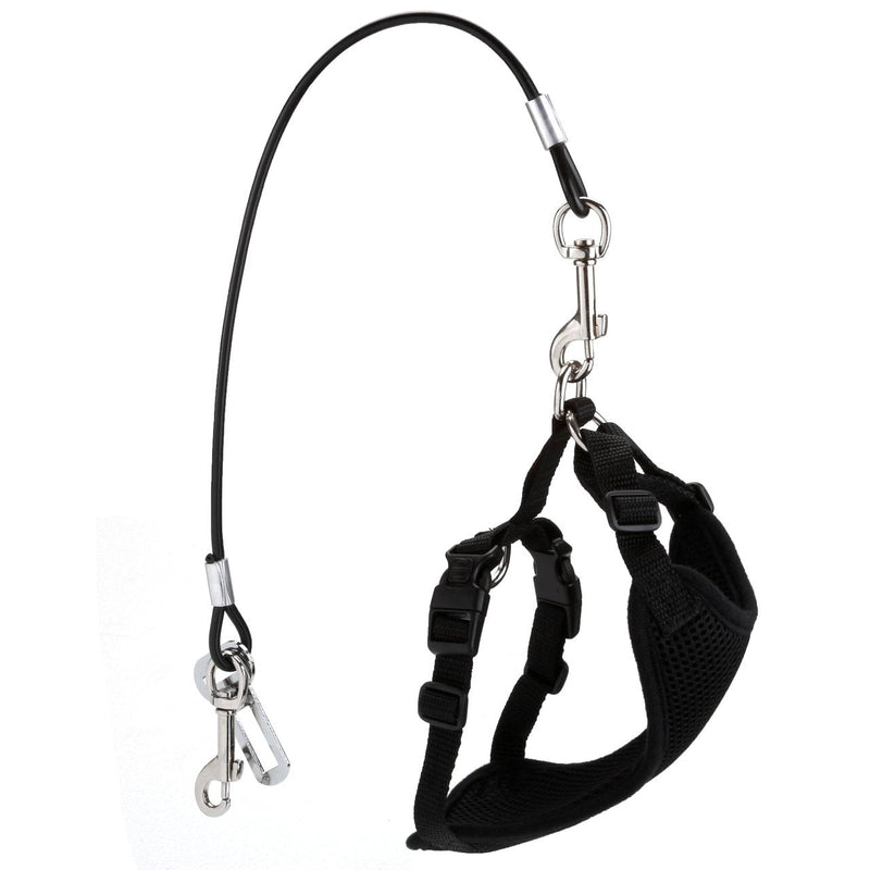 Mogoko Chew Proof Dog Car Seatbelt Safety Restraint Pet No-Chew Tether Cable Stainless Steel Dog Leashes Rope Puppy Vehicle Seat Belt with Double Clip and Latch Attachment 16.0 inch - PawsPlanet Australia