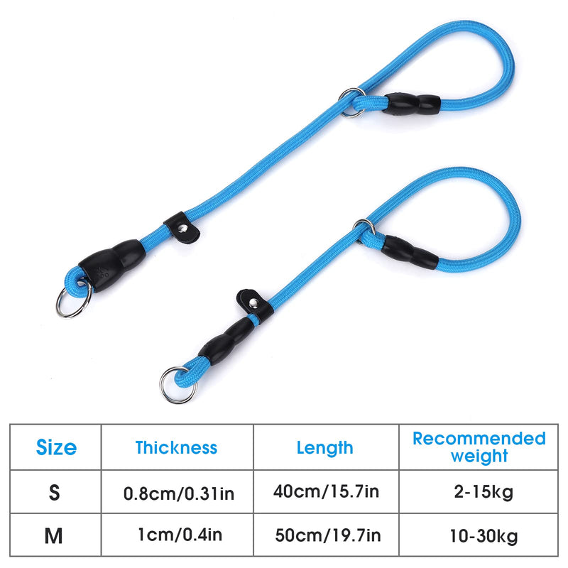 TIESOME Slip Collar Dog Training Choke Collar, Round Nylon Rope Collar No Pull P-Collar for Small Medium Large Dogs (Black M) Black M - PawsPlanet Australia