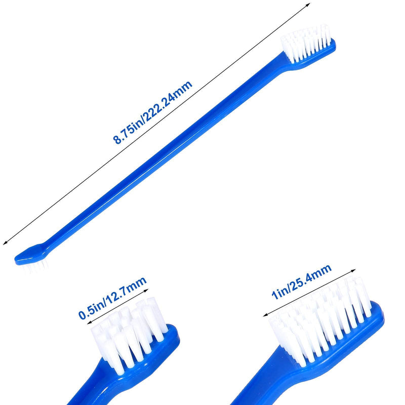 Newday 50 Pieces Double-Headed Dog Cat Pet Toothbrush , Super Soft Bristles Oral Care Teeth , pet tooth brush for dogs , dog toothbrushes in bulk individual polybag (Blue) - PawsPlanet Australia
