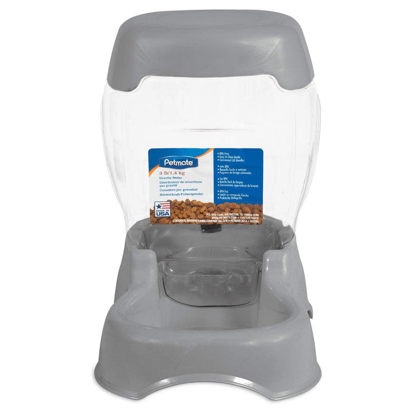 Petmate Pet Café Feeder 3 Lbs Pearl Silver - PawsPlanet Australia