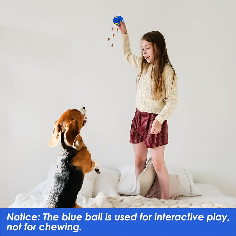 Dog Squeaky Toy Balls Interactive Toys Set - 5 Different Functions Balls - Tennis Ball Food Treat Dispensing Toys Chew Teething Ball IQ Puzzle Fetching Resistant Rubber for Small Medium Large Dogs - PawsPlanet Australia