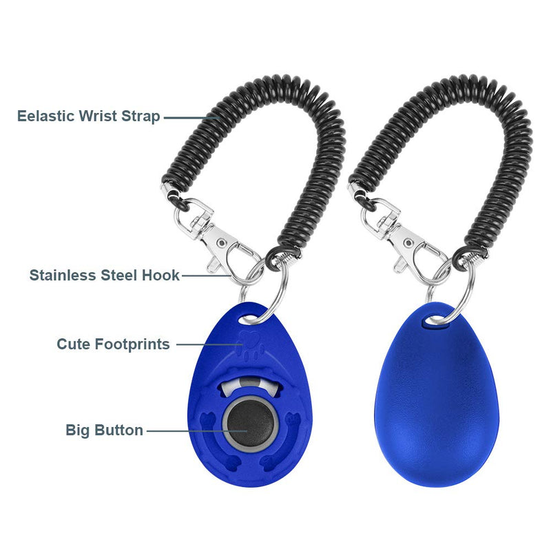 [Australia] - N / A 2PCS Training Clicker for Dogs with Wrist Strap, Dog Cat Clicker Bird Pet Puppy Clicker Training with Big Button, Effective Behavioral Training Tool Easy to Use 