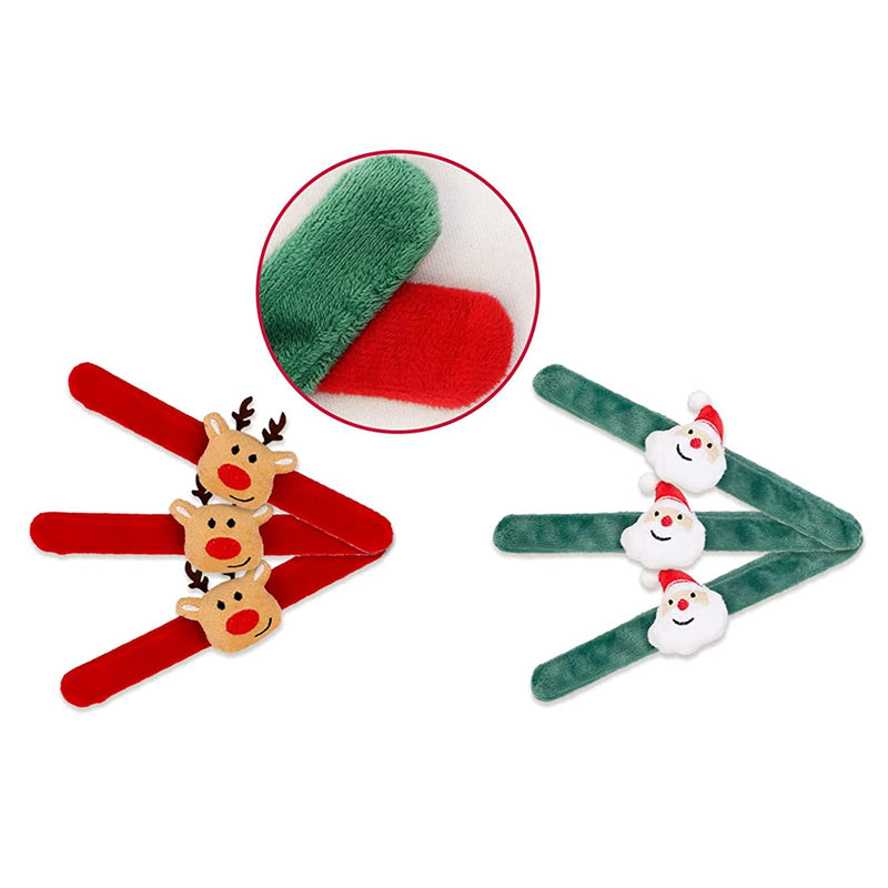 Christmas Reindeer Wristband,Xmas Decorations,4 PCs Slap Armband Wristband for Boys Girls, Xmas Gift Decoration Party Favors Exchanging Presents for Kids and Adult - PawsPlanet Australia