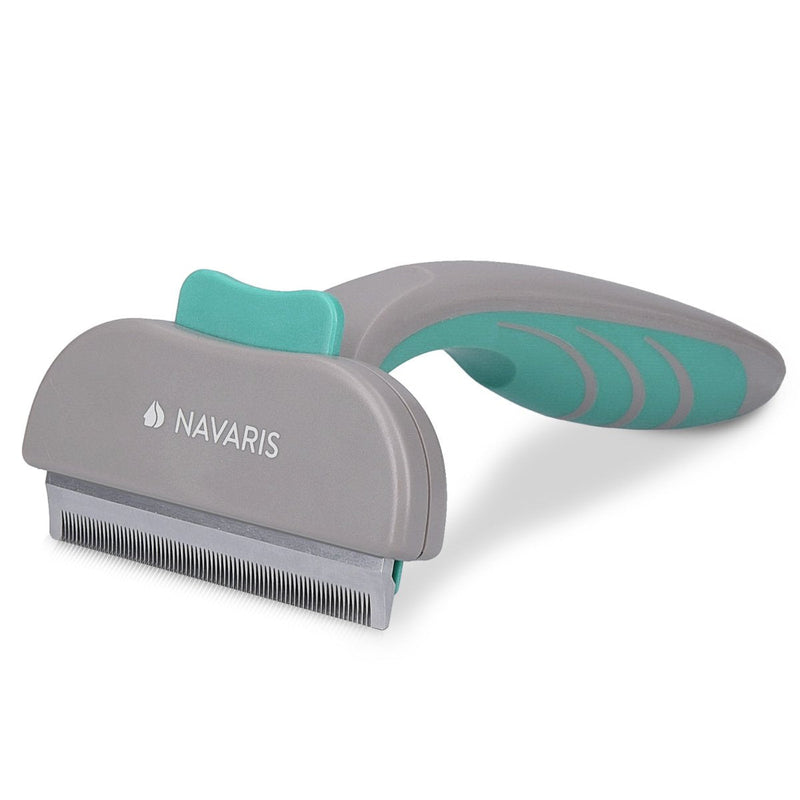 Navaris Pet Deshedding Tool - Grooming Brush Undercoat Remover Comb for Dogs and Cats - Suitable for Small, Medium, Large Pets with Long or Short Hair - PawsPlanet Australia