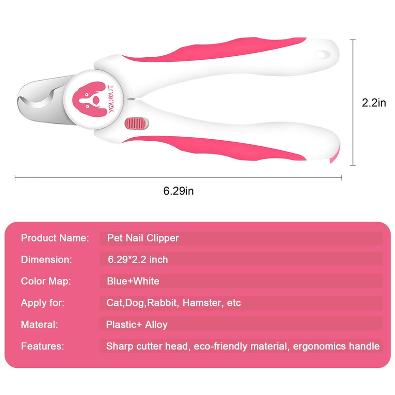 YouCut Dog Nail Clippers and Trimmers,Professional Grooming Tool with Safety Guard to Avoid Over Cutting,Free Nail File,Razor Sharp Blade,Sturdy Non Slip Handles for Large and Small Animals Light Pink - PawsPlanet Australia