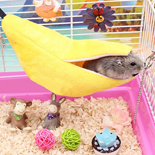 [Australia] - STAR-TOP Hamster Bed, House Hammock Small Animal Bed House Cage Nest Hamster Accessories for Sugar Glider Hamster Small Bird Pet Banana-green 