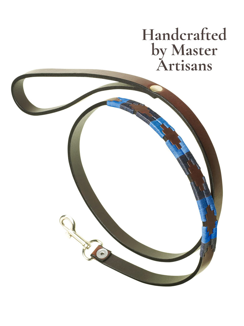 Azules Premium Argentine Leather Handcrafted Polo Dog Lead - Gift Boxed by pampeano | Dog Leads for All Breeds | 1.5cm Wide, Top Grain Brown Leather Lead With A Stainless Steel Clasp Small / 1.5cm - PawsPlanet Australia