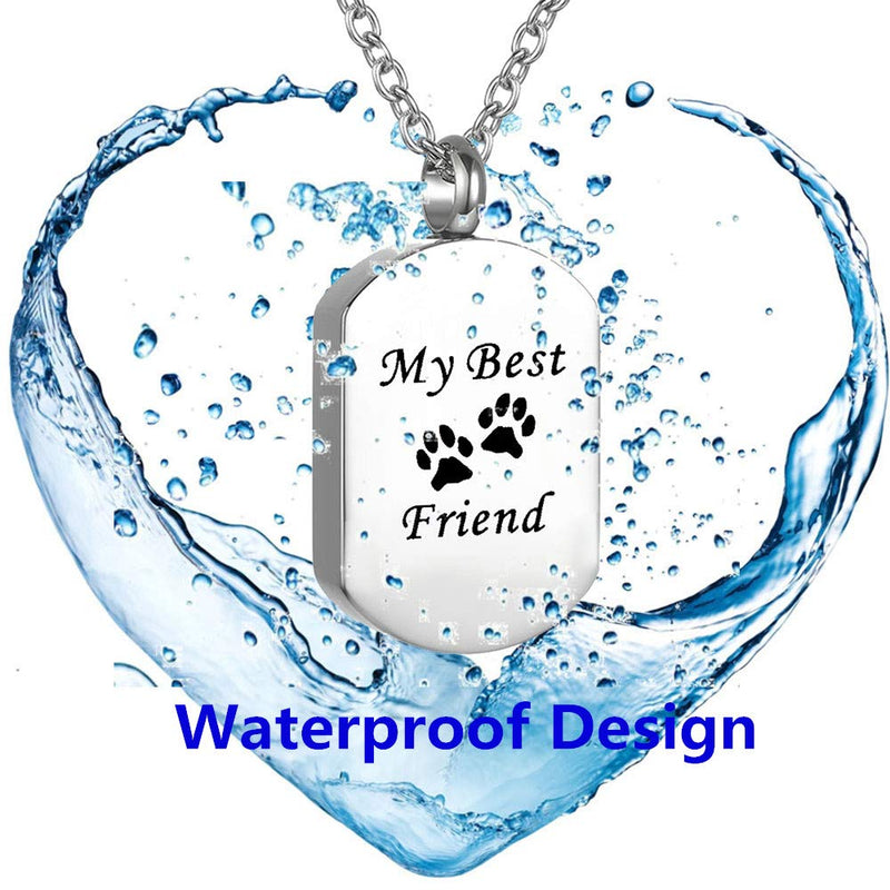 Cremation Jewelry for Ashes for Pet Stainless Steel Keepsake Waterproof Memorial Pendant Ash Holder Paw Print Urn Necklace for Cat Dog's Ashes with Filling Kit - PawsPlanet Australia