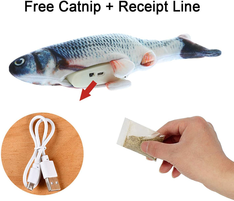 Cat Toy Simulation Fish,Electric Fish,Cat Toy With Catnip,USB Charging Toy Fish,Cat Toys Perfect For Indoor Cats Interactive,Biting,Chew and Kicking - PawsPlanet Australia