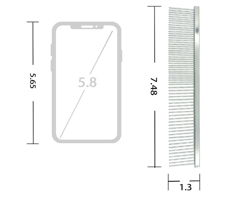 PREMIUM Pet Grooming Comb, Stainless Steel Pet Finishing Dog Comb, Dog Shedding Pin Combs with Different Spaced Teeth, suited for Poodle dogs, cats, kittens and small animals. - PawsPlanet Australia