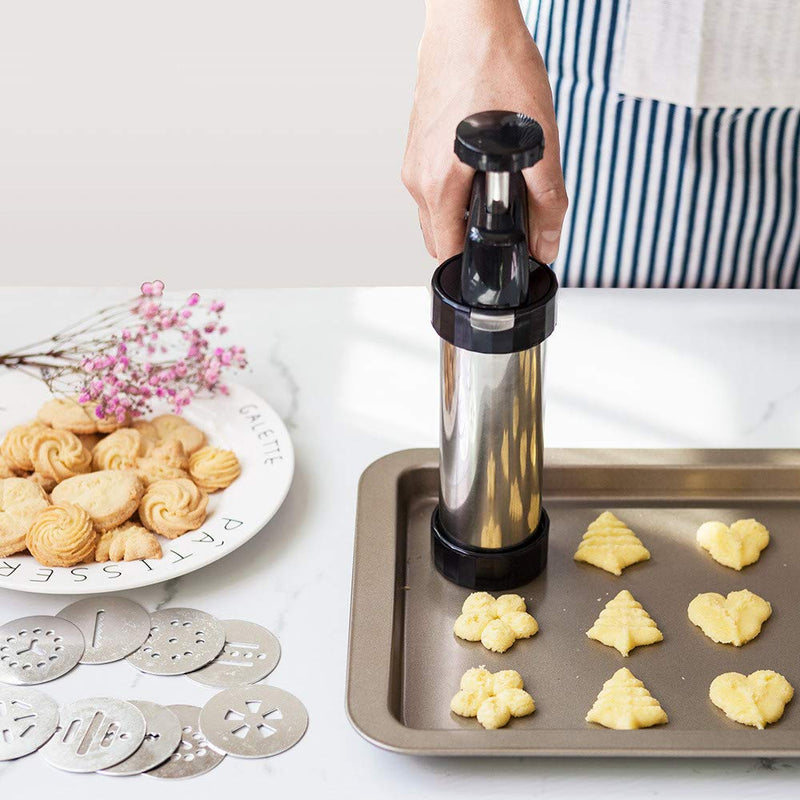 Cookie Press Gun Cookie Making Machine,Multi Pattern Flower Dessert Extruder Cake Decoration 13 Cookie Blades 8 Pastry Nozzles Cookie Press Icing Set - PawsPlanet Australia