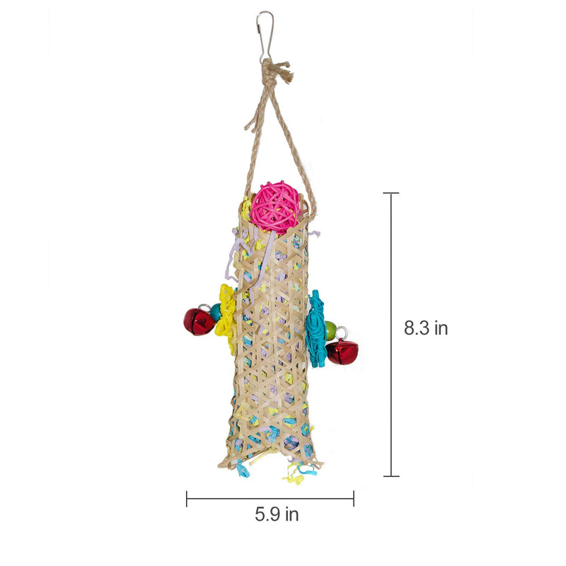 [Australia] - ZYP 3 Packs Bird Chewing Shredder Toys, Parrot Shred Foraging Hanging Cage Hammock Toy with Wooden Ratten Balls Bells Paper Slips for Conure, Cocaktiel, Parakeet, Budgie, Love Bird 