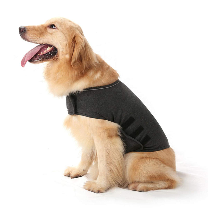 Haokaini Anti-Anxiety Dog Jacket Dog Calming Coat Pet Stress Relief Shirt Warm Calming Vest Lightweight Thunder Dog Wrap Dog Anxiety Jacket(Dark Grey,S) S Dark Grey - PawsPlanet Australia