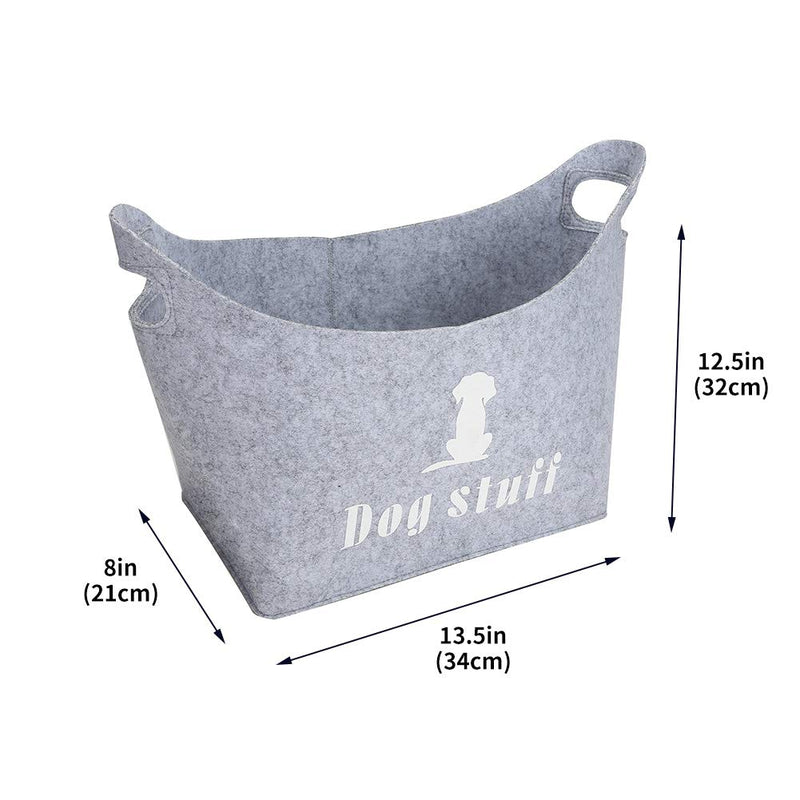 Felt Pet Toys Storage Basket Bin, Collapsible & Convenient Pet Supplies Storage Tray for Dog Toys, Blankets, Leashes and Food - PawsPlanet Australia