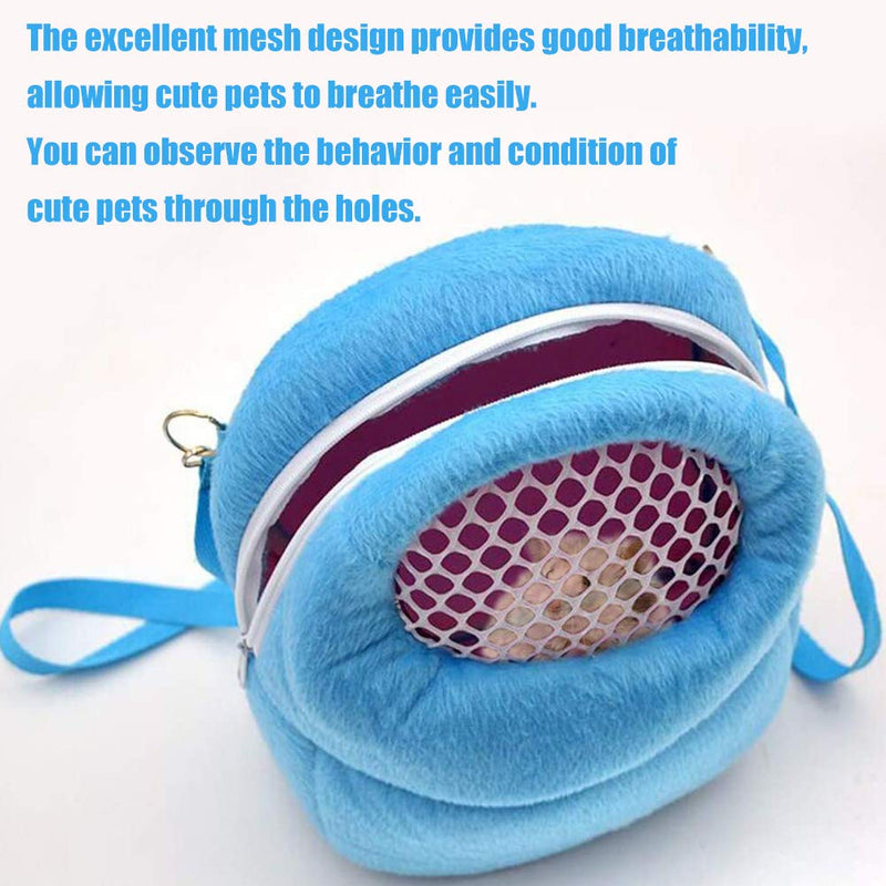 NALCY Hamster Carrier, Pet Carrier Bag, Breathable Carrier for Small Pet, with Adjustable Single Shoulder Strap Pouch, for Small Pets Hedgehog Sugar Glider Squirrel Rabbit (M, Blue) - PawsPlanet Australia