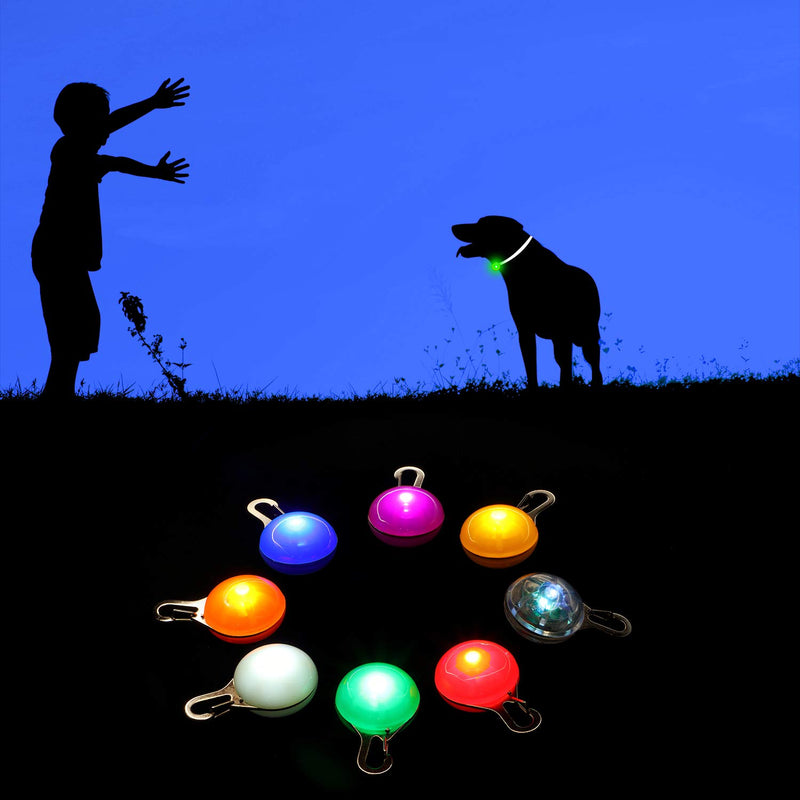 LED Dog Collar Light Clip on Pet Flash Collar Light Colorful Safety Collar Lights Waterproof with 3 Flashing Modes for Dogs and Cats Pets Dark Safety (Yellow, Red, Pink, White, Blue,6 Pieces) - PawsPlanet Australia