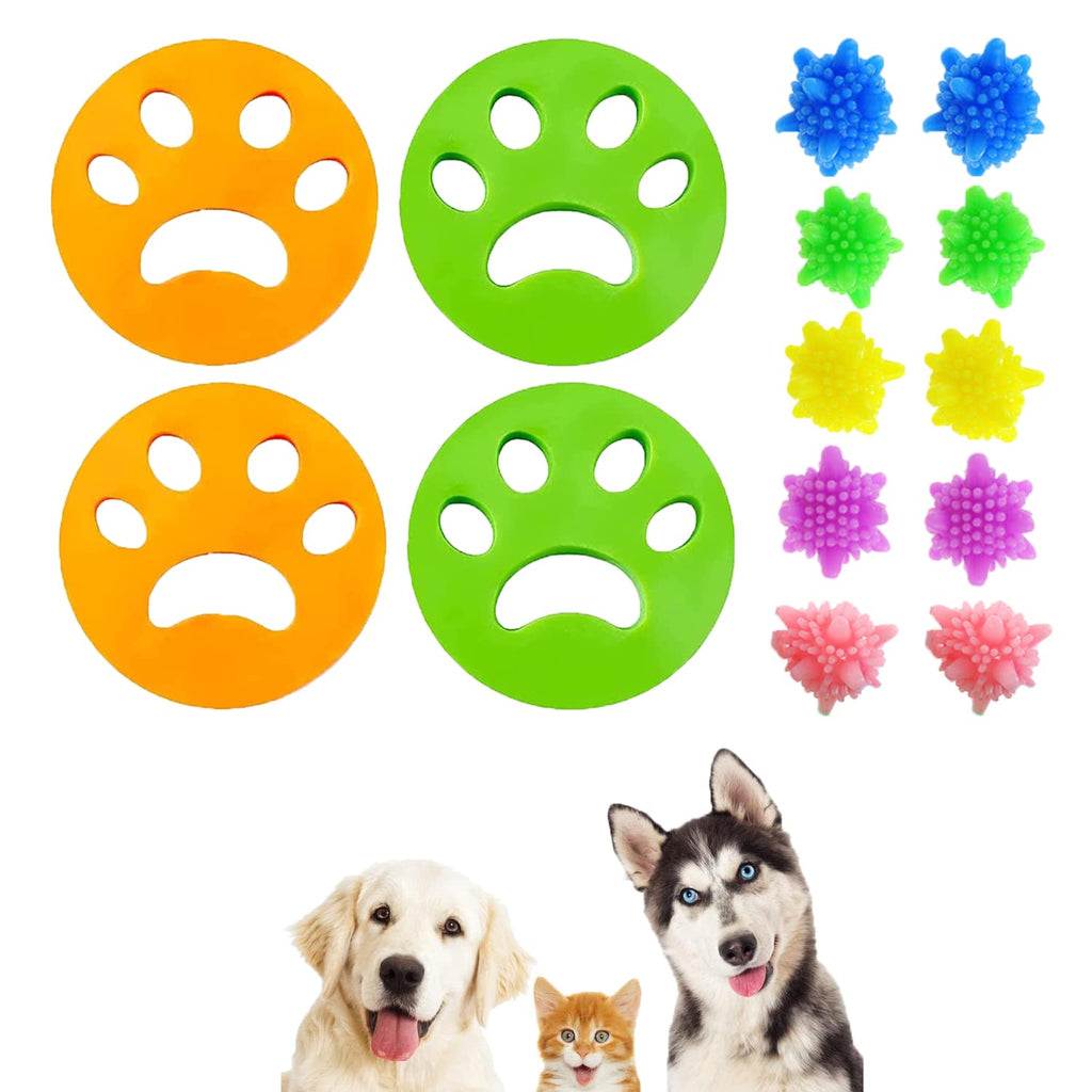 NC Pet Hair Remover 4 Pieces, Pet Hair Remover Washing Machine & Lint Filters, Removes Fur in Washing Machine and Dryer, Environmentally Friendly and Reusable + 10 Laundry Balls - PawsPlanet Australia