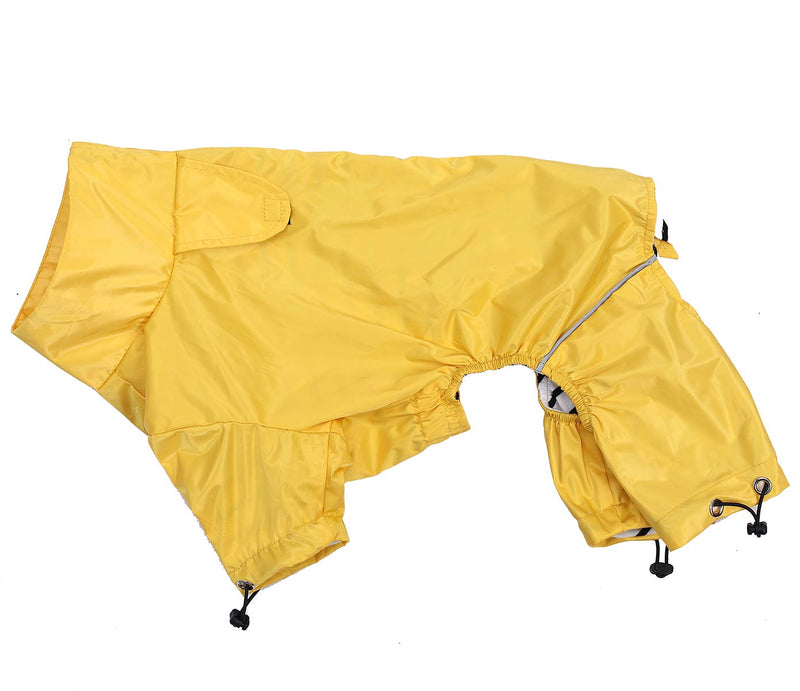 Morezi Dog raincoat, dog rain coat poncho waterproof clothes with safe reflective stripes and zipper closure for small medium and large pet - Yellow - XL - PawsPlanet Australia