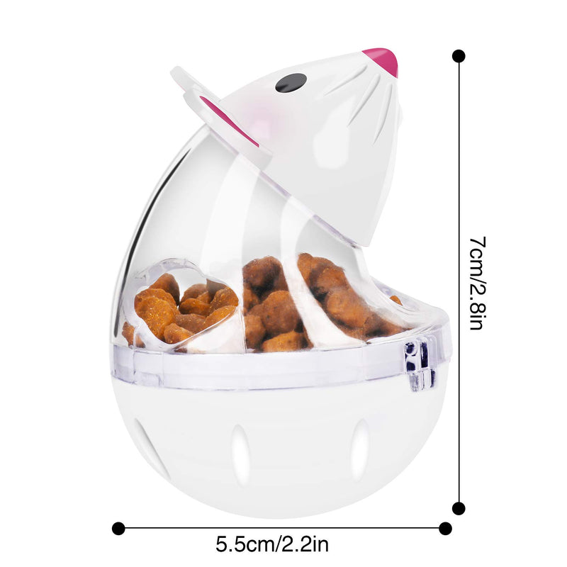 [Australia] - Legendog Cat Slow Feeder Cat Food Ball Mice Water Droplet Bone Tumbler Shaped Pet Treat Ball Cat Food Toy Ball Pet Food Ball White 