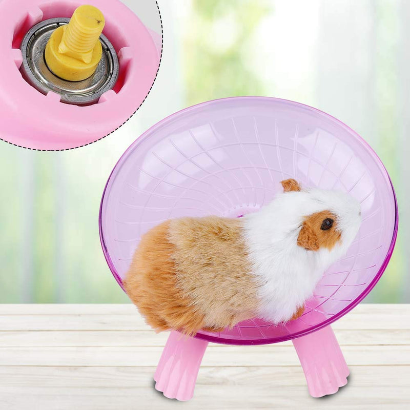 HEEPDD Silent Spinner, Mute Plastic Hamster Wheel Flying Saucer Wheel Translucent Exercise Wheel for Small Animals Hamsters Gerbils Guinea Pigs(Pink) Pink - PawsPlanet Australia