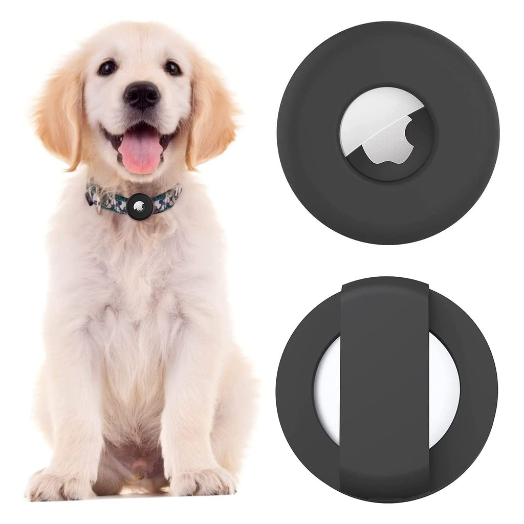 Silicone Holder for Airtag Dog Collar, Slide-on Lightweight Waterproof Case for Airtag Dog/Cat 2021 Accessories 2Black - PawsPlanet Australia