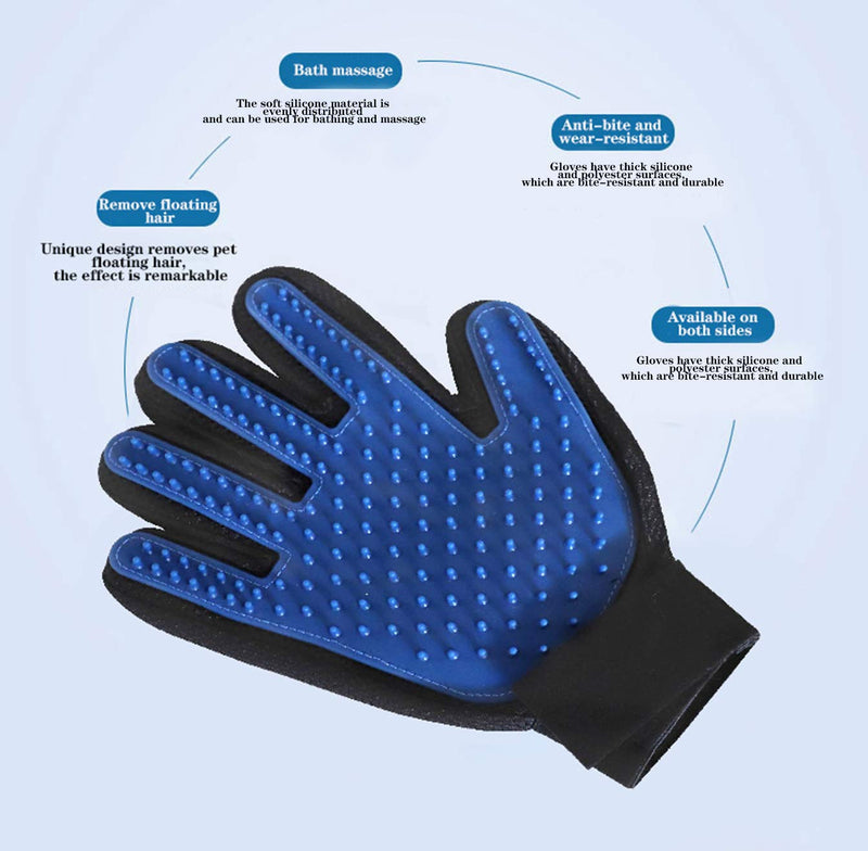 Pet Grooming Glove, Dog Pet Glove, Cat Pet Hair Glove, Pet Brushes, Massage Glove, Grooming Brush, for Dogs and Cats Hair Removal (One) - PawsPlanet Australia